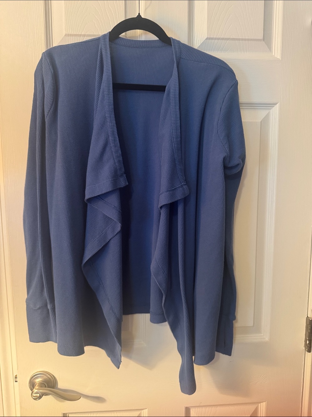 EBW Blue Open-Front Women's Sweater Cardigan - Med - Essential Bodywear